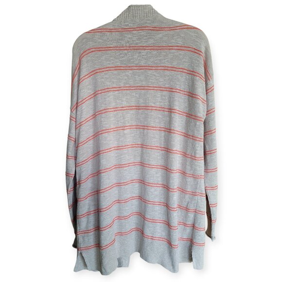 Madewell Bradley Beige Coral Striped Pocket Cardigan Sweater Size Large - Picture 5 of 13